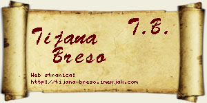 Tijana Brešo vizit kartica